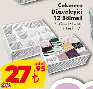 ÇEKMECE DÜZENLEYİCİ 12 BÖLMELİ ÇEKMECE DÜZENLEYİCİ 12 BÖLMELİ